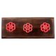Red Tiny Flower Ceramic Wooden Hooks